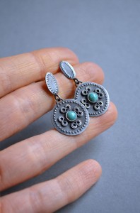 Kolczyki "Turkusowy ornament"